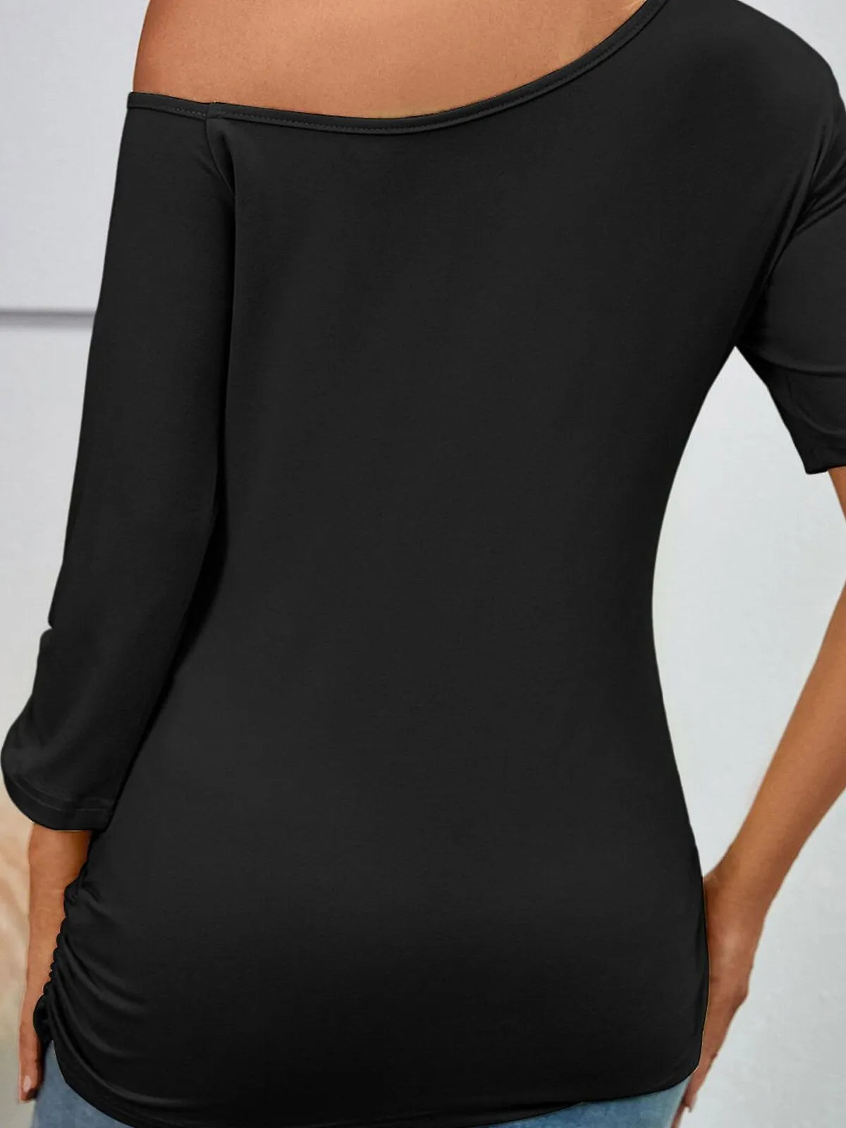 Pink Lips Print Asymmetrical T-shirt
