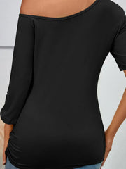 Pink Lips Print Asymmetrical T-shirt