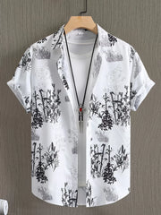 Plants Button Lapel Regular Shirts