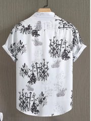 Plants Button Lapel Regular Shirts