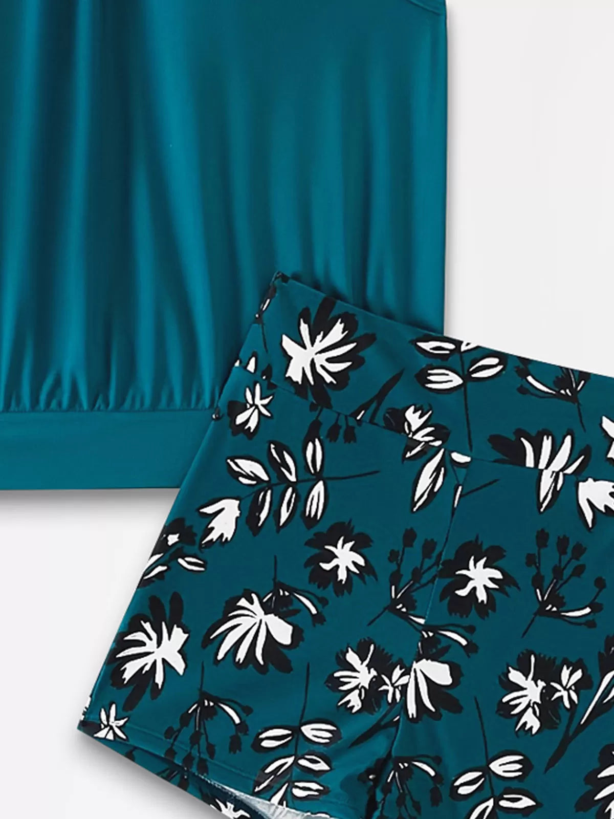 Plants Hollow Out Medium Rise Spaghetti Strap Tankini