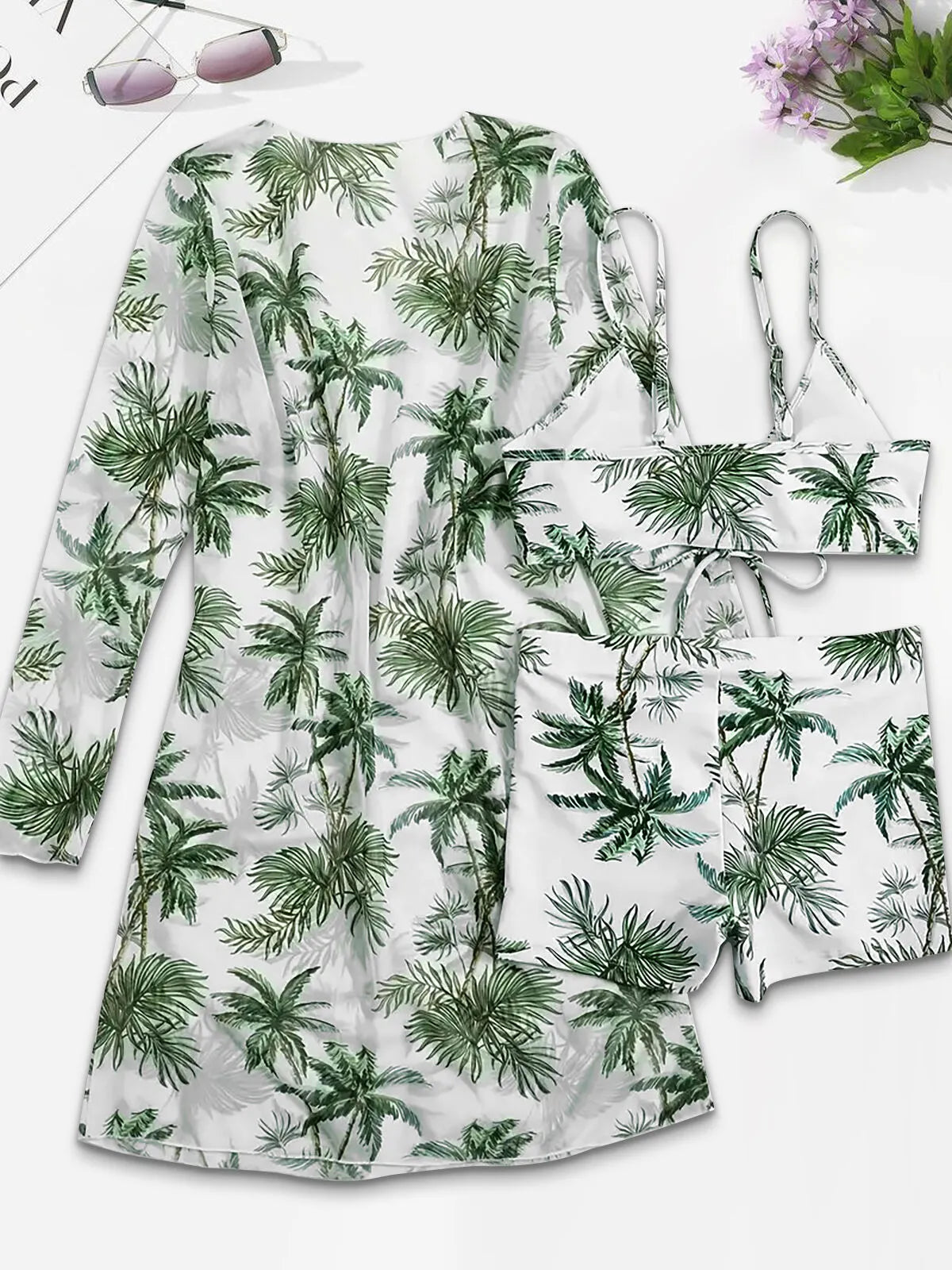 Plants Knot Low Rise Bikini Sets 