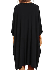 Plus Size 1pc Star Comfortable Long Sleeves Nightgown With Pocket