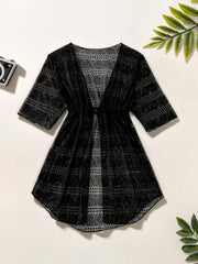 Plus Size Geometric Cover Up