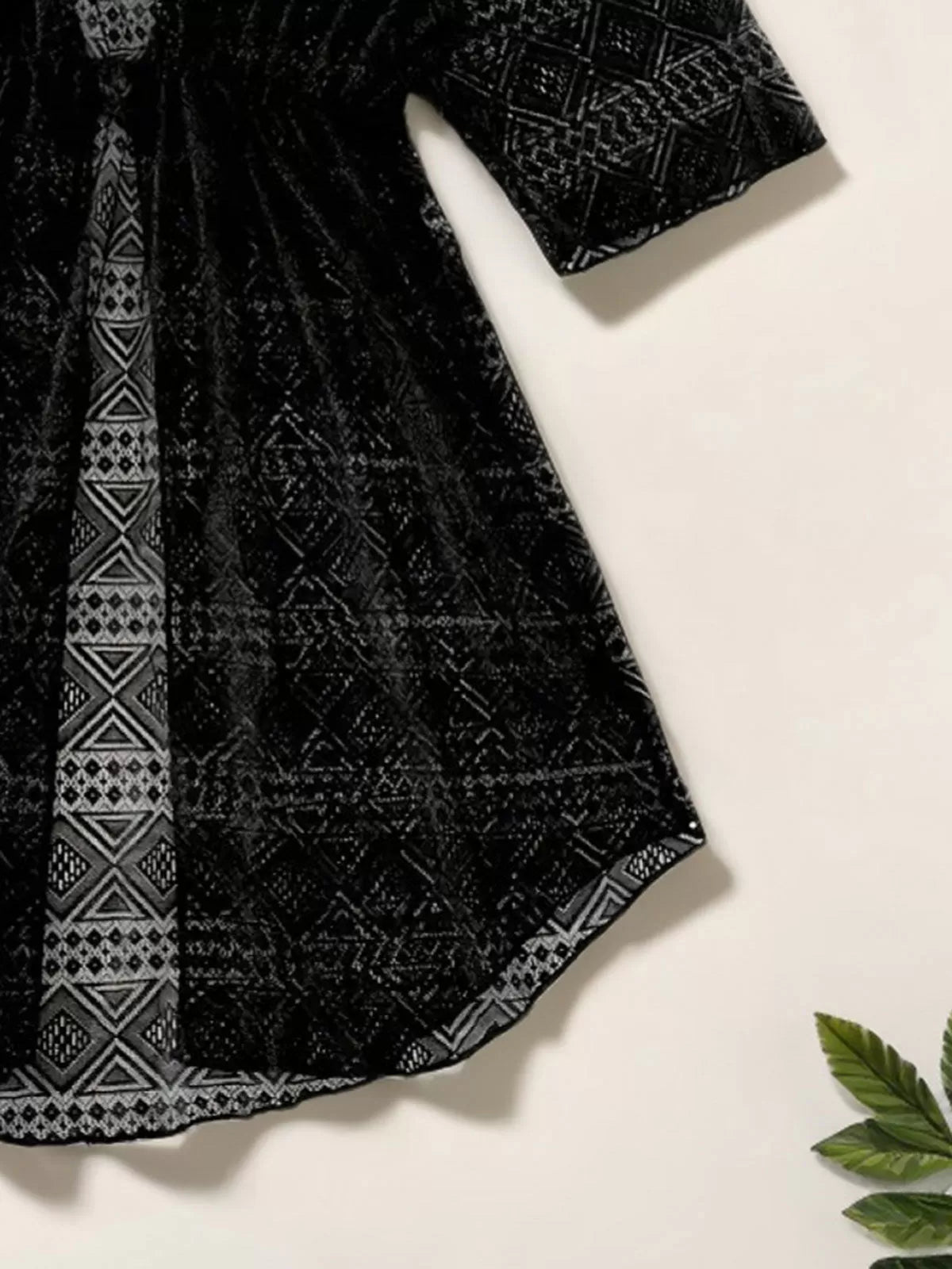 Plus Size Geometric Cover Up