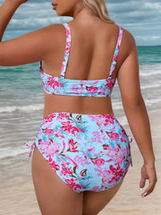 Plus Size Floral Medium Rise Bikini