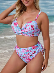 Plus Size Floral Medium Rise Bikini