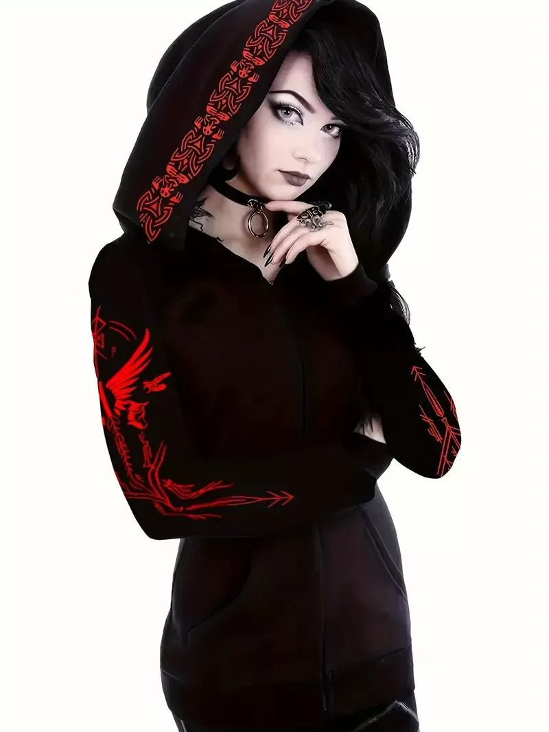 Plus Size Graphic Hooded Regular Sleeve Hoodie