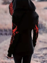 Plus Size Graphic Hooded Regular Sleeve Hoodie