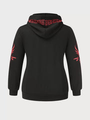 Plus Size Graphic Hooded Regular Sleeve Hoodie