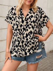 Plus Size Graphic V-neck Batwing Regular Top