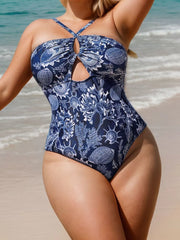 Plus Size Plants Cut Out High Rise One-piece