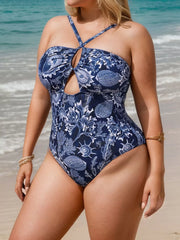 Plus Size Plants Cut Out High Rise One-piece