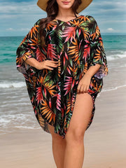Plus Size Plants V-neck Cover Up