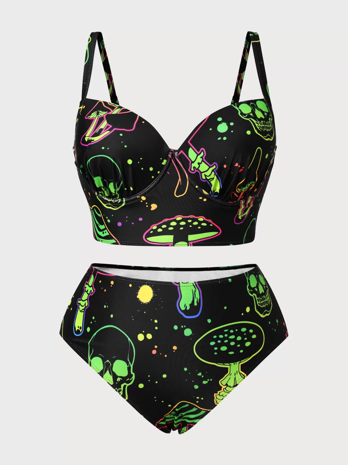 Plus Size Skeleton High Rise Bikini