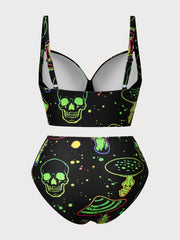 Plus Size Skeleton High Rise Bikini