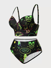Plus Size Skeleton High Rise Bikini