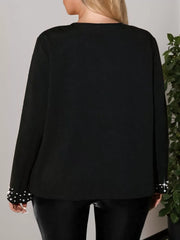 Plus Size Solid 3D Scoop Outwear Coat