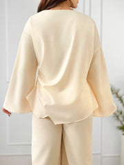 Plus Size Solid Asymmetrical Drop Shoulder Blouse