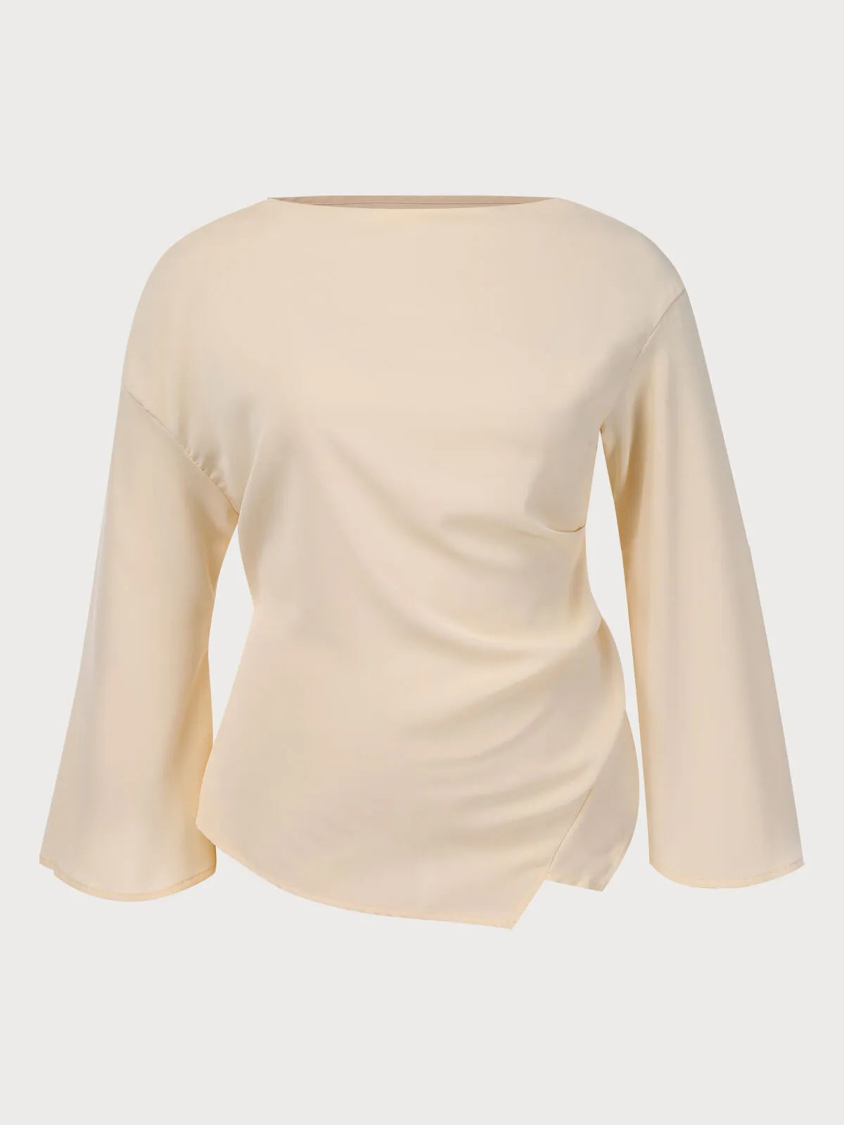 Plus Size Solid Asymmetrical Drop Shoulder Blouse