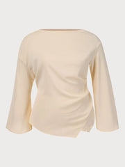 Plus Size Solid Asymmetrical Drop Shoulder Blouse