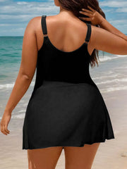 Plus Size Solid Backless One-piece