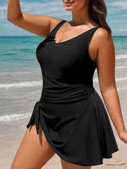 Plus Size Solid Backless One-piece