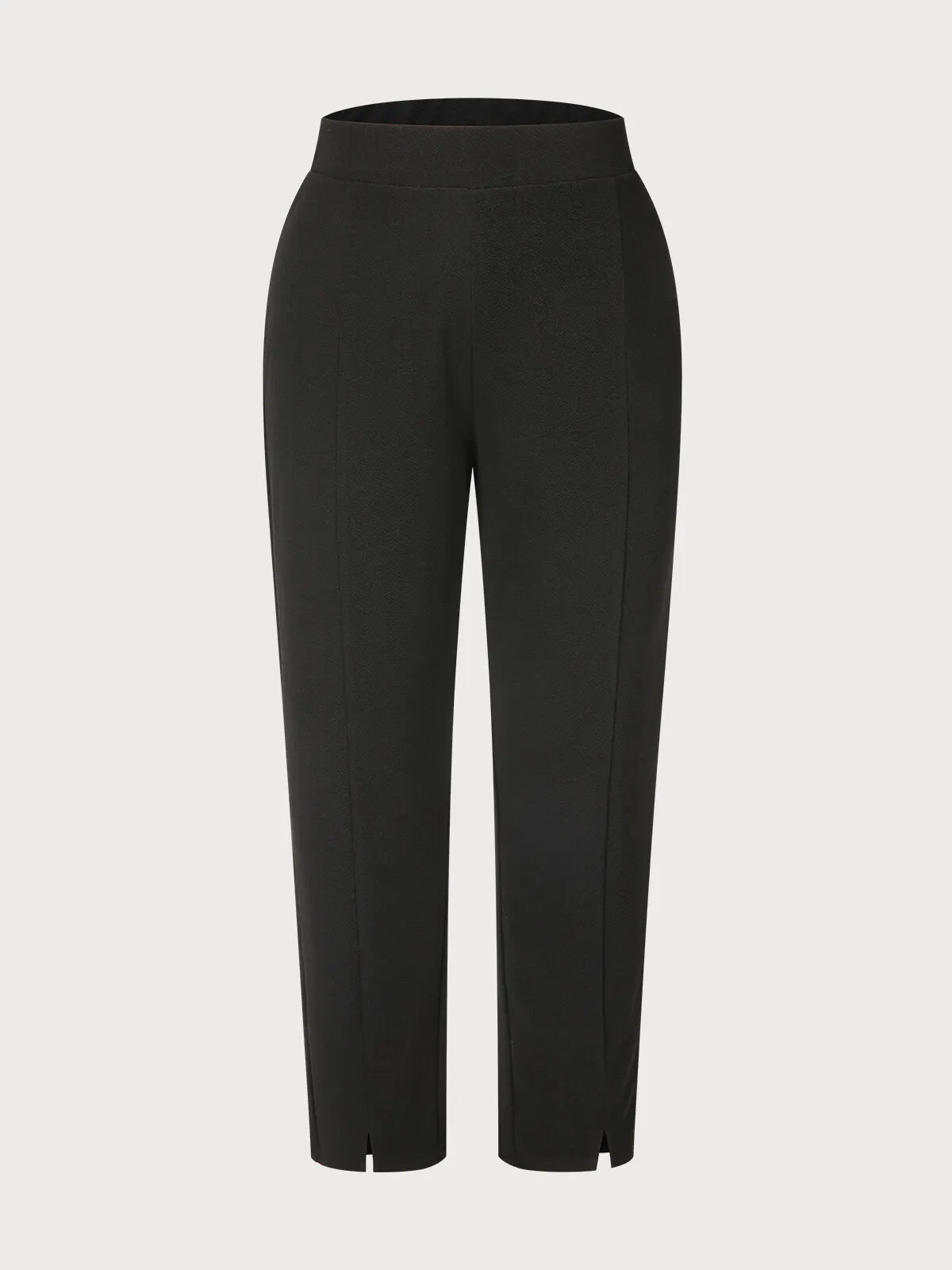 Plus Size Solid High Rise Elastic Waist Pants