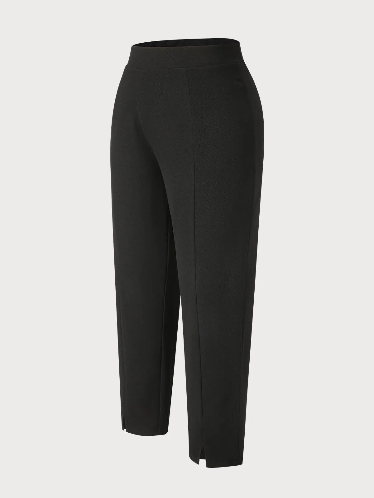 Plus Size Solid High Rise Elastic Waist Pants