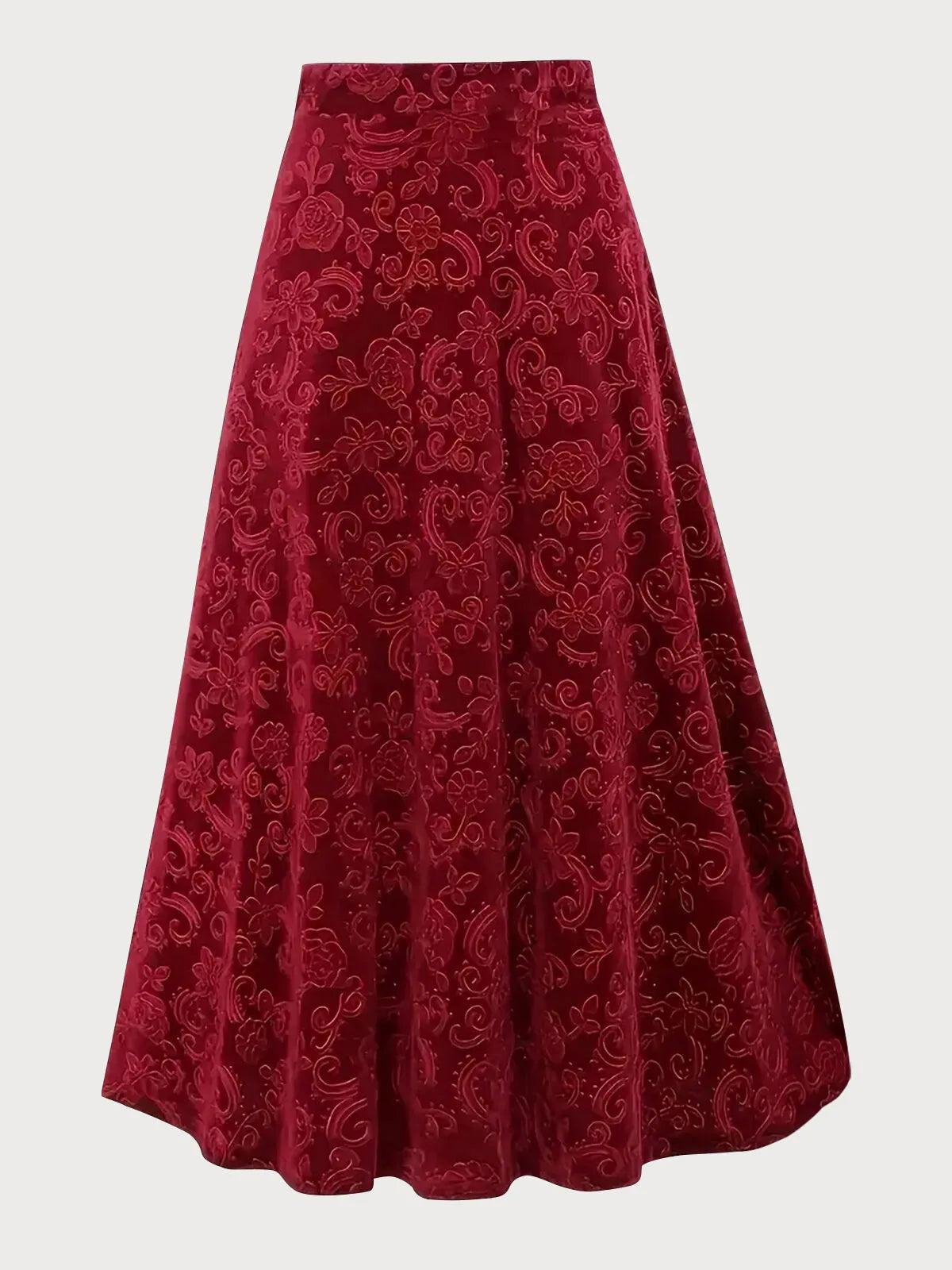 Plus Size Solid Medium Rise Elastic Waist Skirt