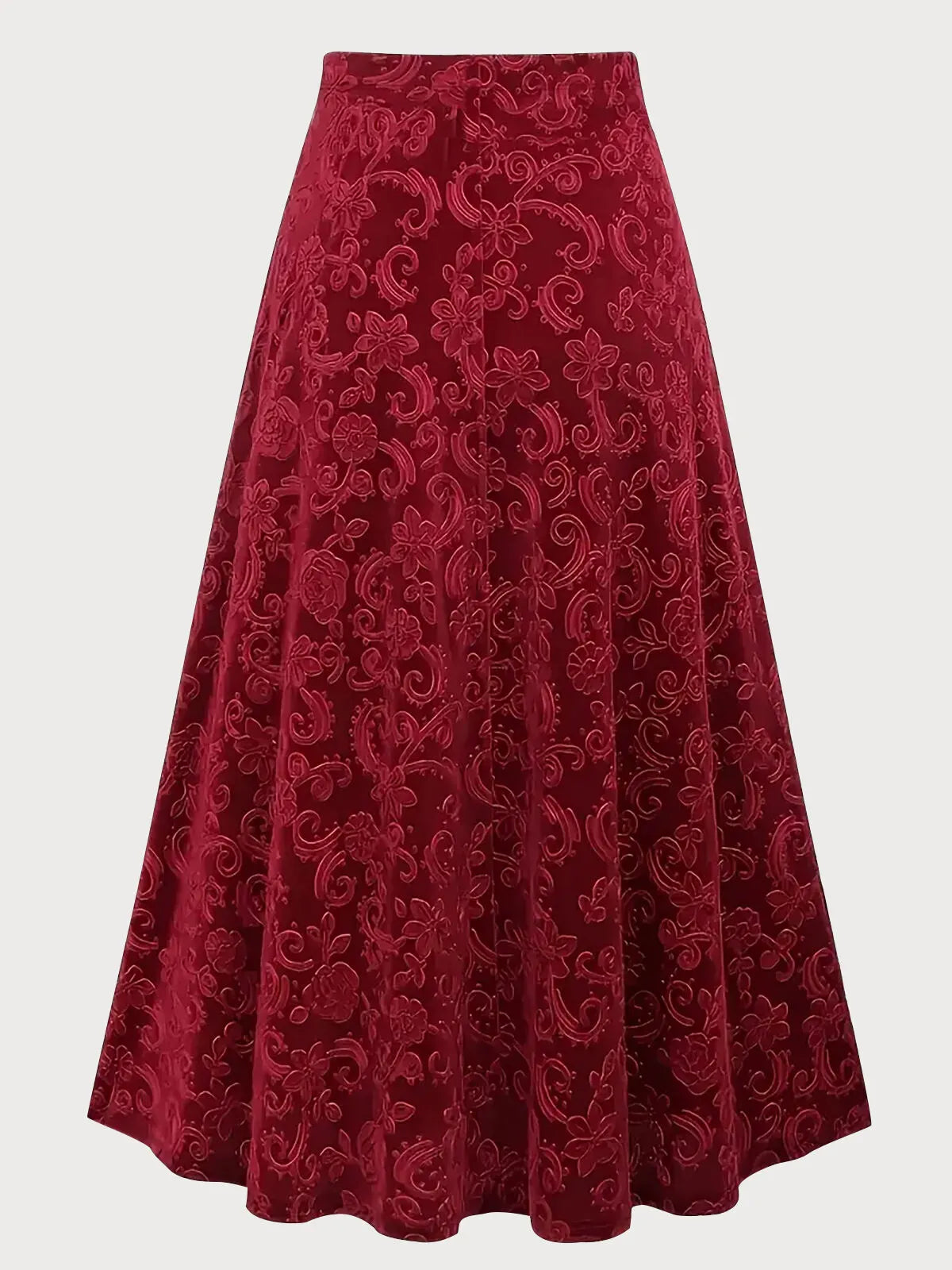 Plus Size Solid Medium Rise Elastic Waist Skirt
