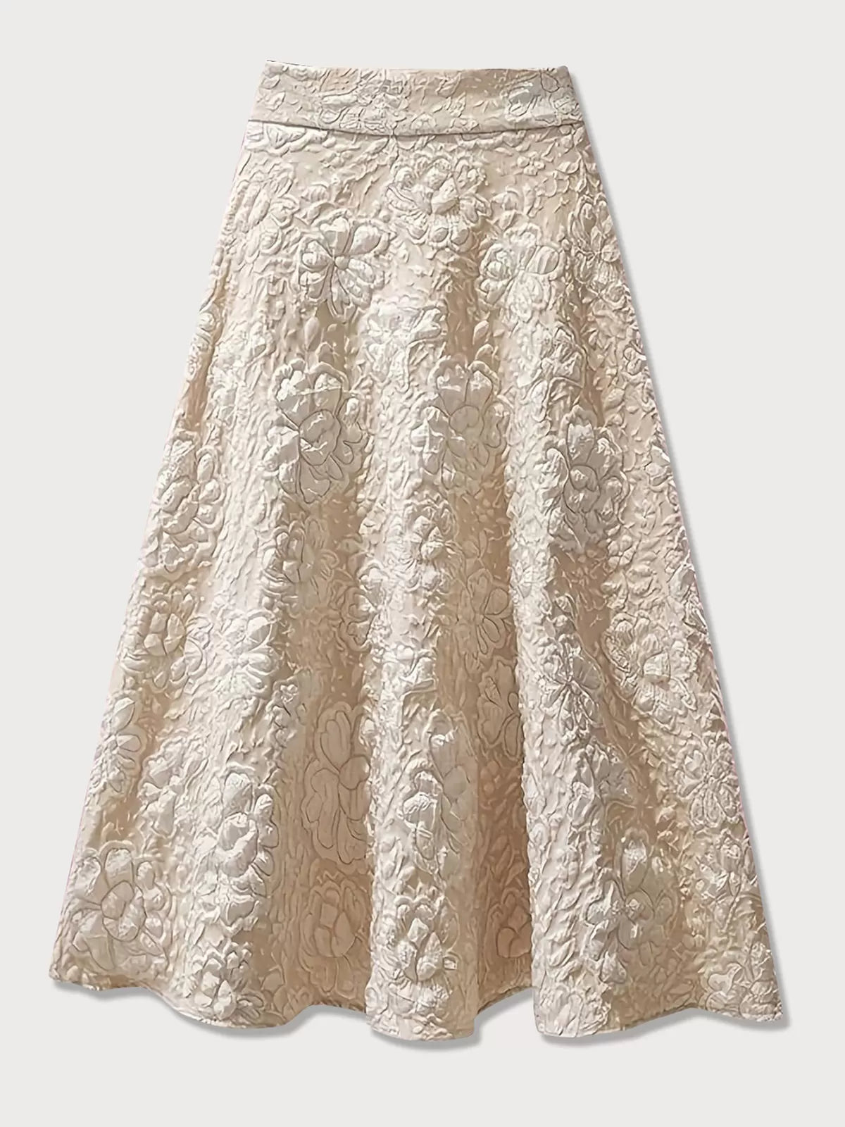 Plus Size Solid Medium Rise Hidden Center Back Skirt