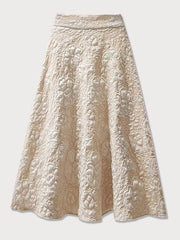 Plus Size Solid Medium Rise Hidden Center Back Skirt