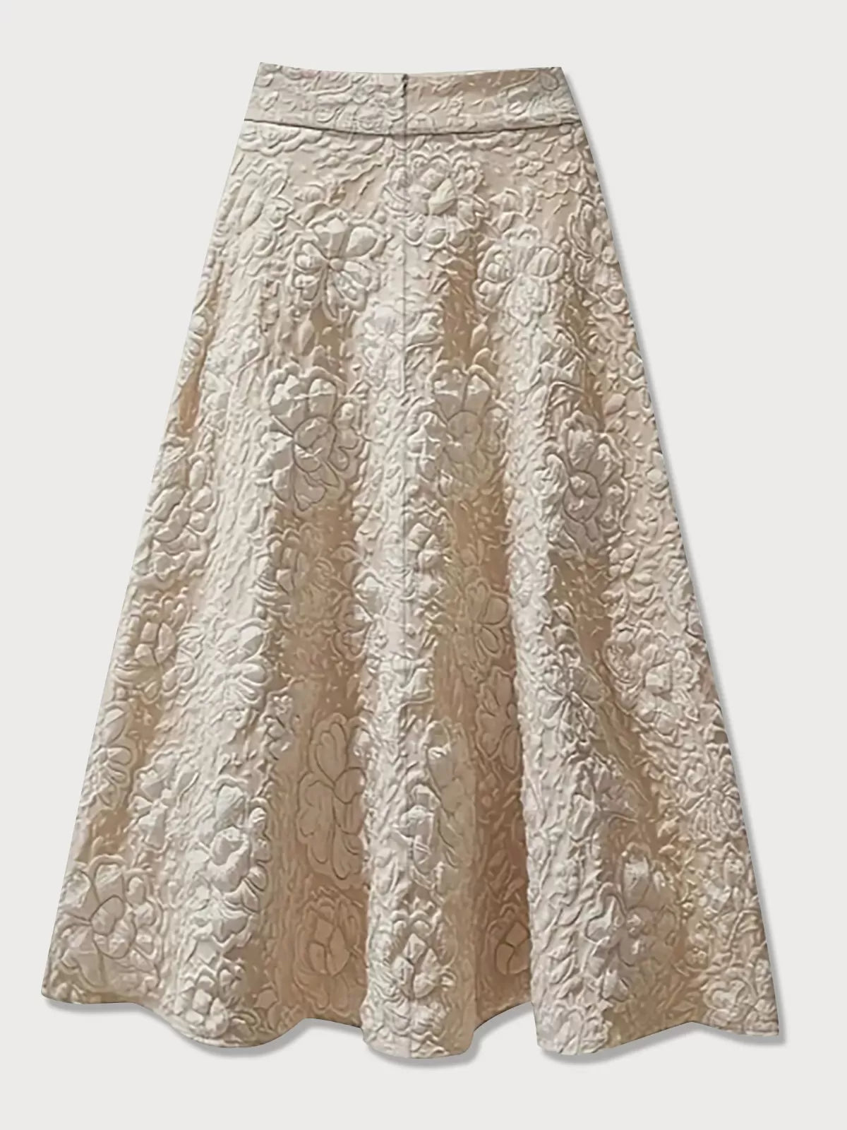 Plus Size Solid Medium Rise Hidden Center Back Skirt
