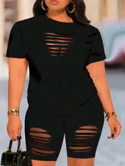 Plus Size Hollow Bold and Stylish Two-Piece Set