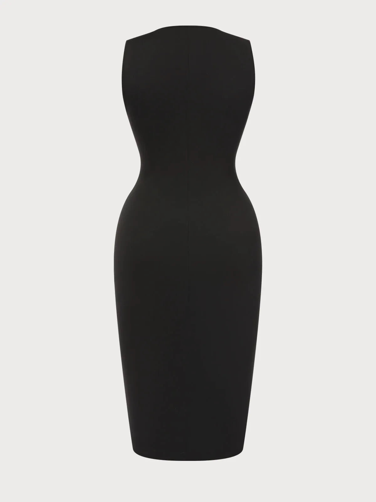 Plus Size Solid Round Neck Sleeveless Bodycon Dress