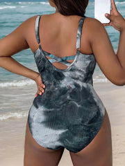 Plus Size Tie Dye High Rise One-piece