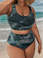 Tie Dye High Rise Spaghetti Strap Tankini