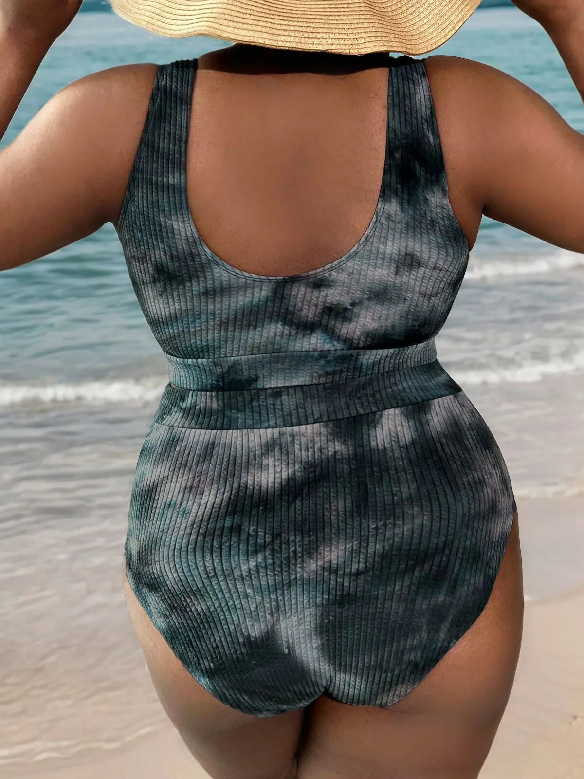 Tie Dye High Rise Spaghetti Strap Tankini