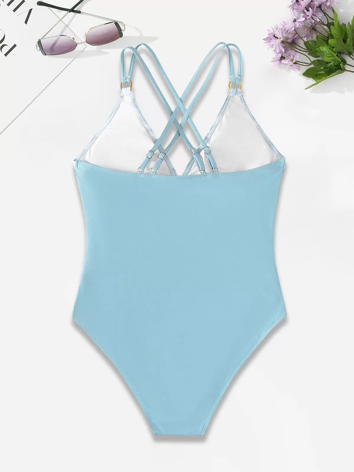 Plus Size Tie Dye Wrinkle High Rise One-piece