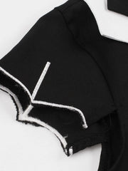 Plus Size Vintage Spider Web Bat Halloween Embroidery A-line Dress 