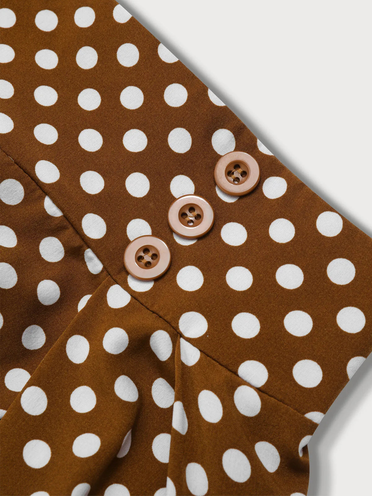 Polka Dots Button High Rise Elastic Waist Skirt