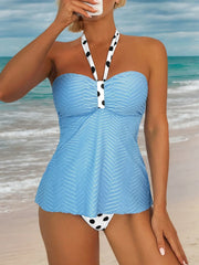 Polka Dots Low Rise Halter Tankini