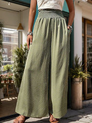 Casual Polka Dots Pocket High Rise Palazzo Pants