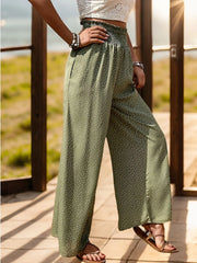Casual Polka Dots Pocket High Rise Palazzo Pants