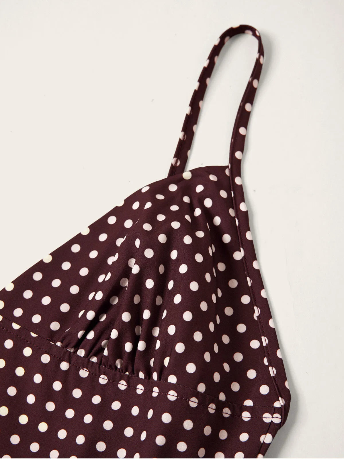 Polka Dots Spaghetti Strap Tie Back Backless Chiffon Fit and Flare Dress