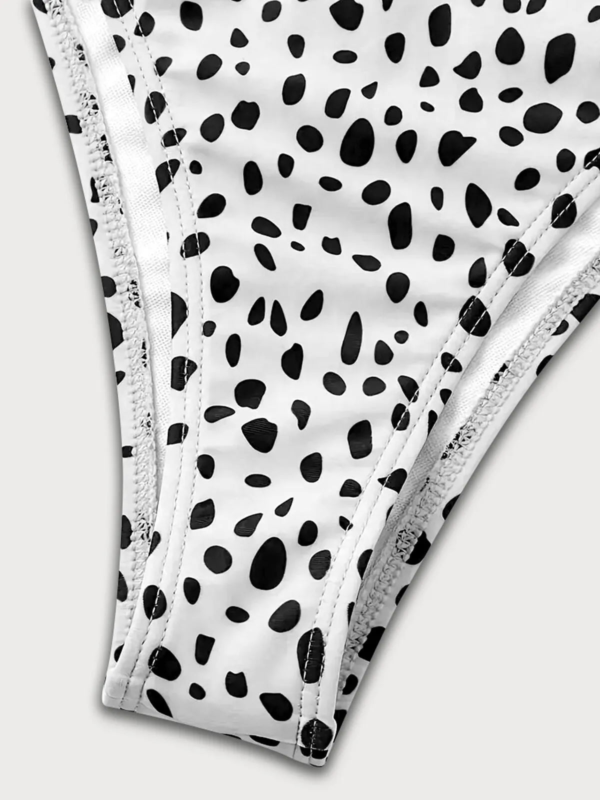 Polka Dots Tie Back Low Rise Round Neck Bikini Sets 