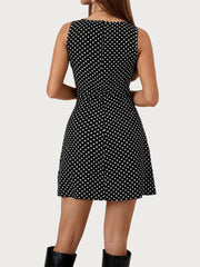 Polka Dots Elegant V-neck A-line Dress