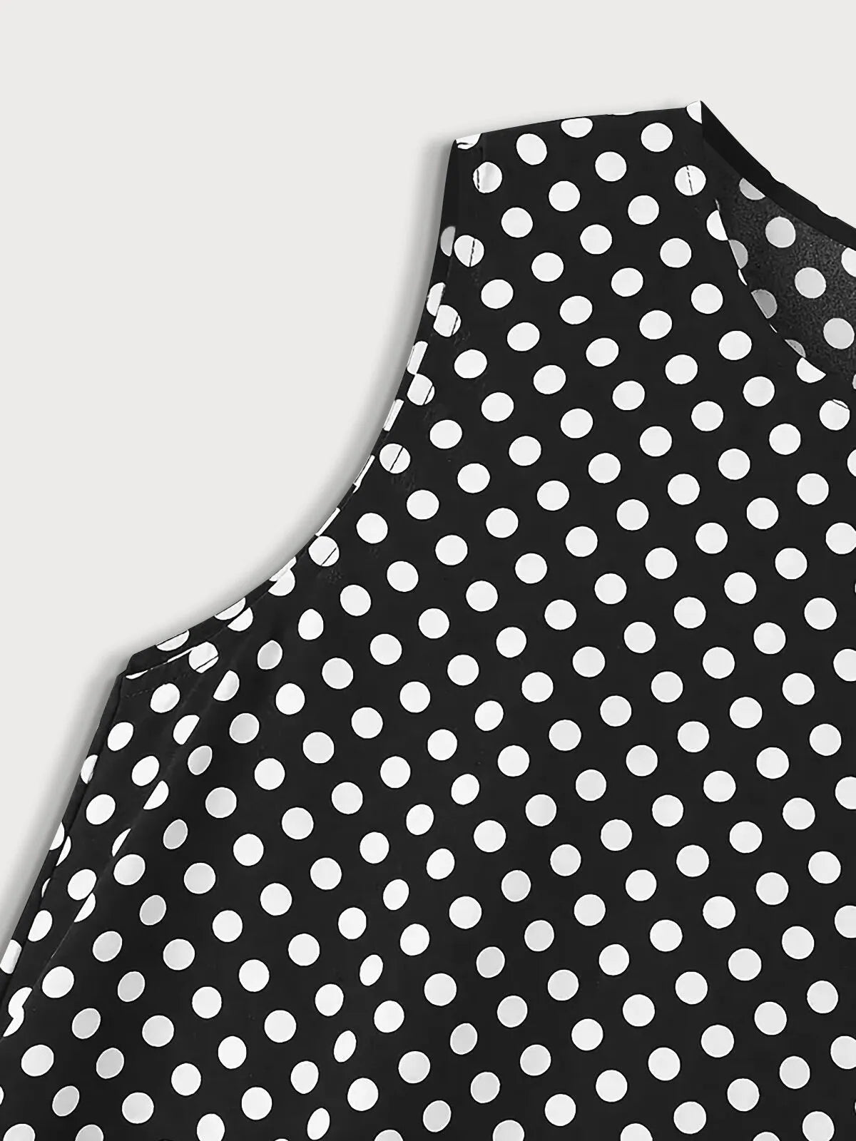 Polka Dots Zipper Round Neck A-line Dress