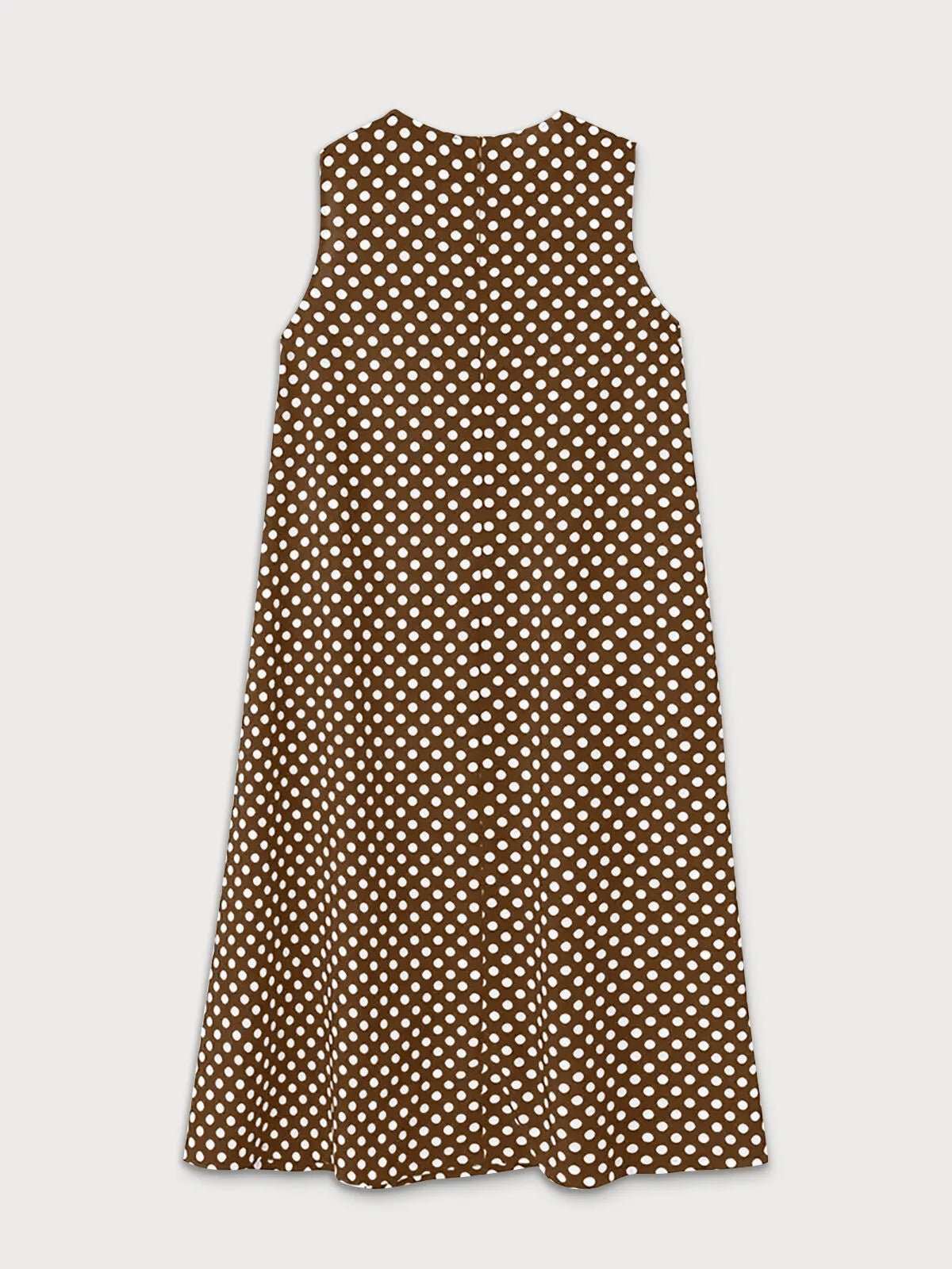 Polka Dots Zipper Round Neck A-line Dress